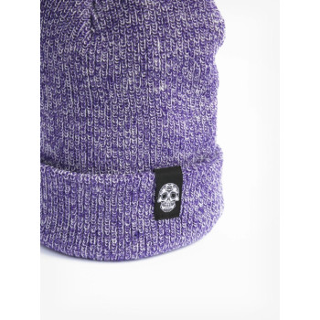 CZAPKA BEANIE MELANŻ FIOLET
